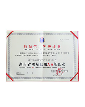 质量信用等级证书